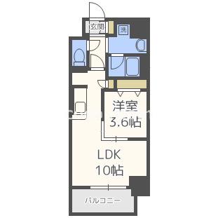 アーバネックス堂島(1LDK/4階)の間取り写真
