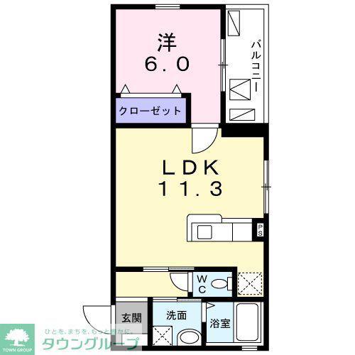 コンフォール世田谷(1LDK/3階)の間取り写真