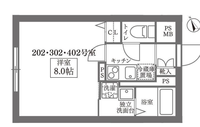 COCOCUBE馬込(1K/3階)の間取り写真