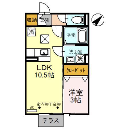 プリムラ(1LDK/1階)の間取り写真