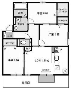 ECO SOLEIL A棟(3LDK/1階)の間取り写真