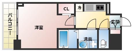 S-RESIDENCE江坂LIBLE(1K/3階)の間取り写真