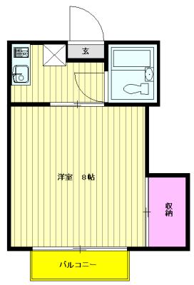 コクテール(1K/2階)の間取り写真