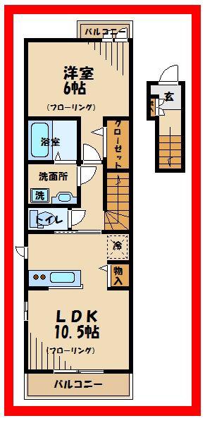 カーサ プラシード(1LDK/2階)の間取り写真
