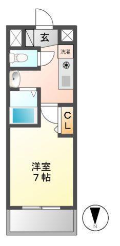 パークフラッツ金山(1K/14階)の間取り写真