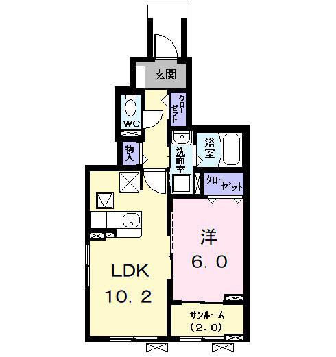 クレール・アンジュII(1LDK/1階)の間取り写真