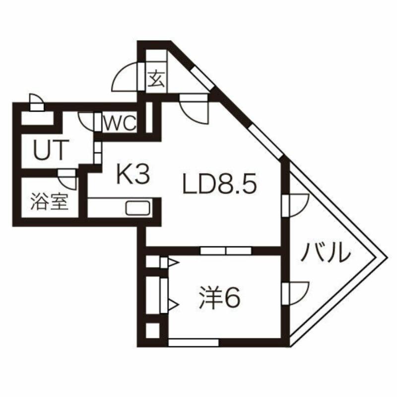 さんぱちBLDI(1LDK/6階)の間取り写真
