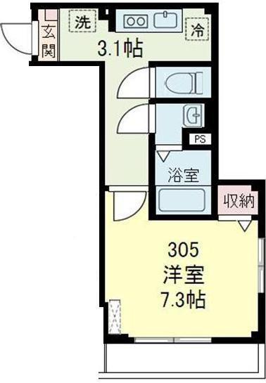 BE TERRACE(1K/3階)の間取り写真
