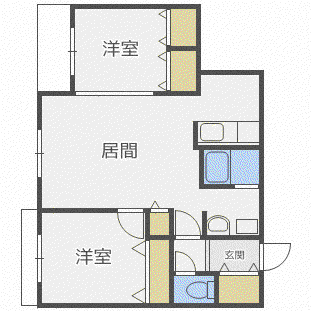 REEF NEST(2LDK/2階)の間取り写真