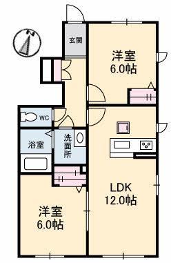 イル・ソーレII(2LDK/1階)の間取り写真