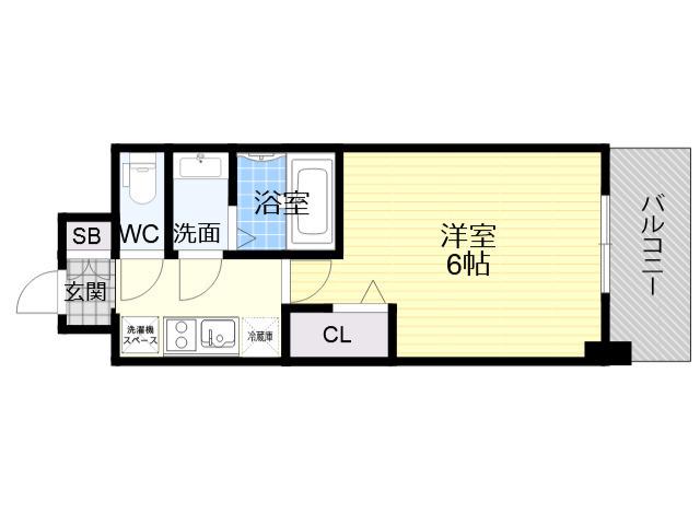 SHOKEN RESIDENCE 大阪都島(1K/5階)の間取り写真