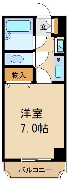 AD日暮(1K/6階)の間取り写真
