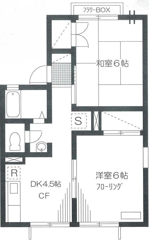 メゾンドール行徳A(2DK/1階)の間取り写真
