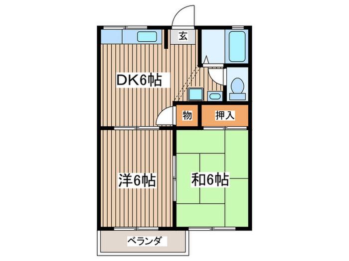 ハイツサンライズ(2DK/2階)の間取り写真