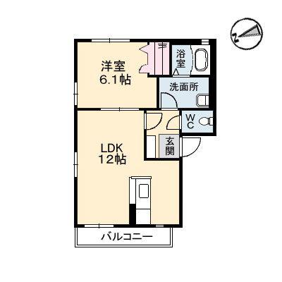 プランドールS&S(1LDK/2階)の間取り写真