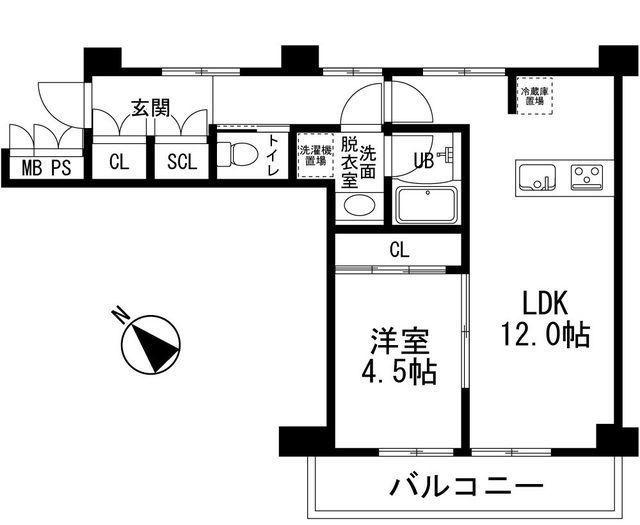ASPRIME初台(1LDK/1階)の間取り写真