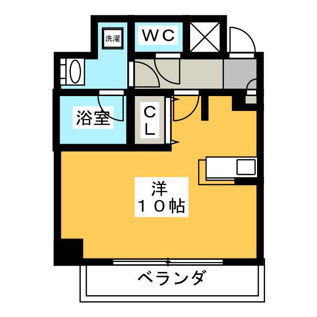 カーサデェソレアード(ワンルーム/8階)の間取り写真