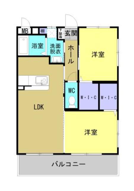 シャルテハイムV(2LDK/1階)の間取り写真