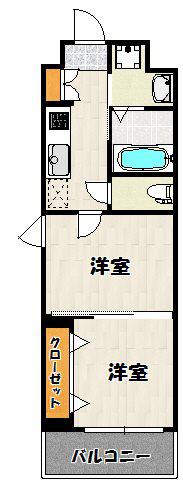 CLUB ORIENT NO.105(2K/12階)の間取り写真