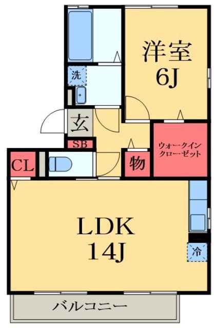 セルブランドS(1LDK/1階)の間取り写真