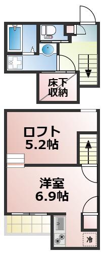 ADCパピーズ新南部(1K/1階)の間取り写真