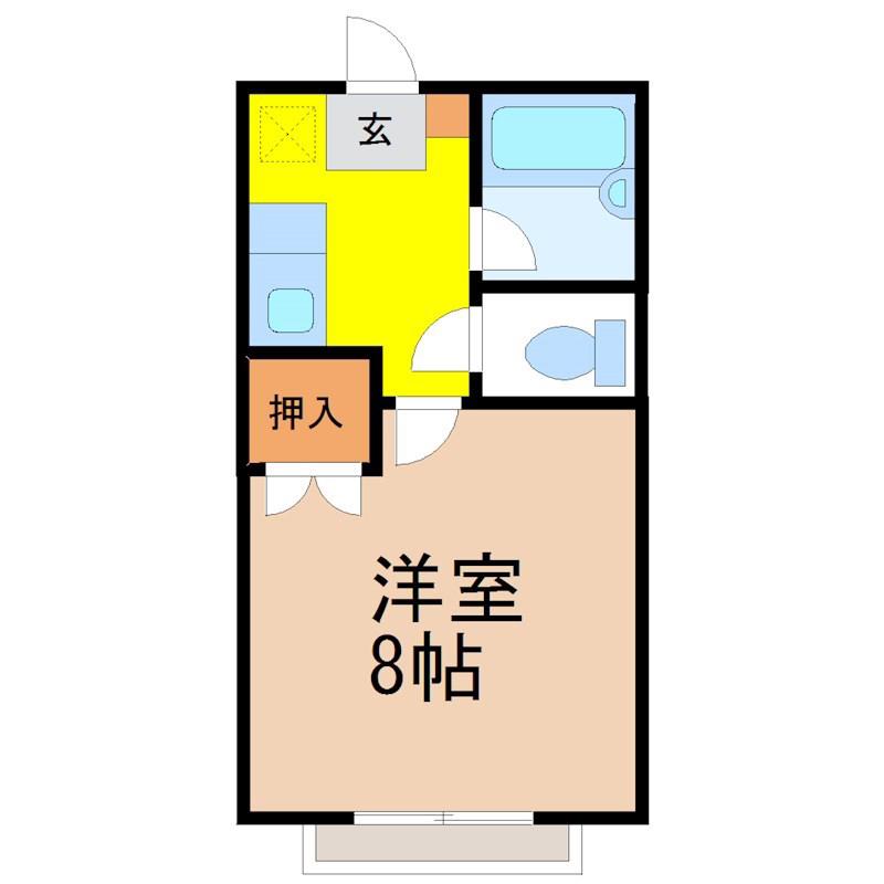 セゾンヴェルデ(1K/1階)の間取り写真