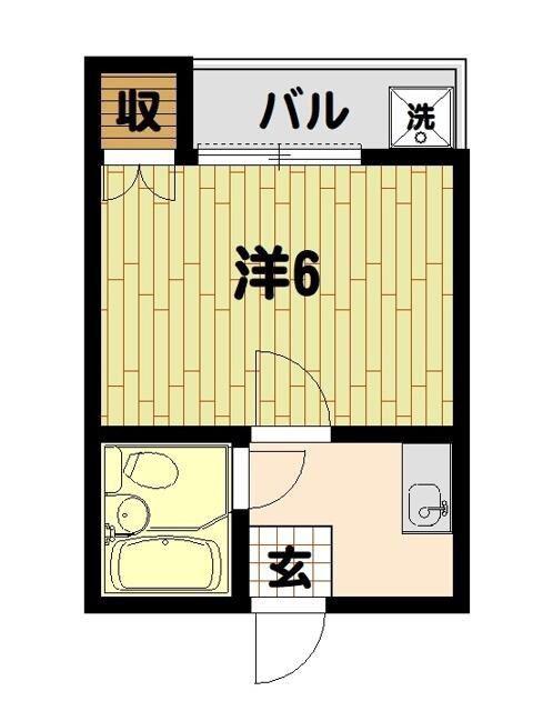パレス池袋B(1K/3階)の間取り写真
