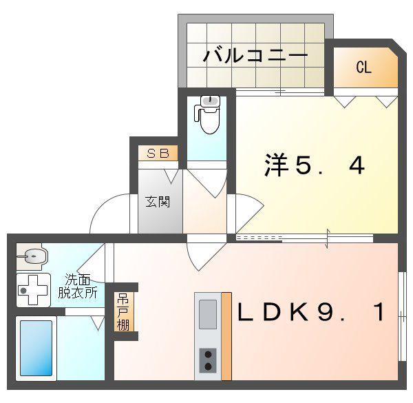 アーリーズ大宮通(1LDK/2階)の間取り写真