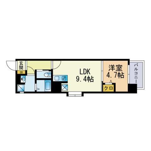 ADONIS COURT(1LDK/3階)の間取り写真