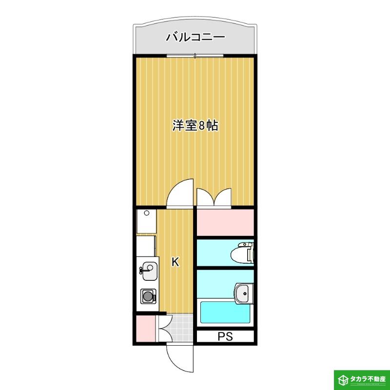 リバーサイドスクエアー1番館(1K/4階)の間取り写真