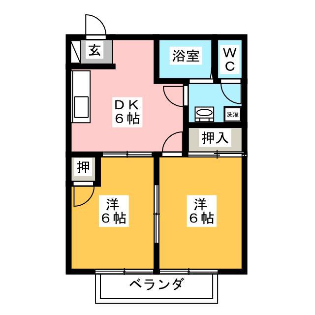 シャルマンM(2DK/1階)の間取り写真