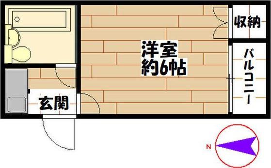ハセロイヤル堺東(1K/2階)の間取り写真
