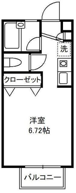 クレシアI(1K/2階)の間取り写真