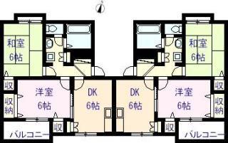 レジデンス吾郷 B棟(2DK/1階)の間取り写真