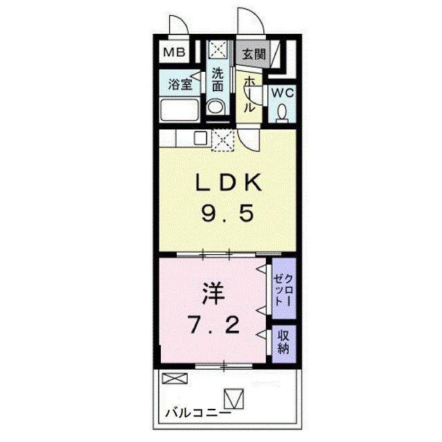 アプローズ(1LDK/9階)の間取り写真