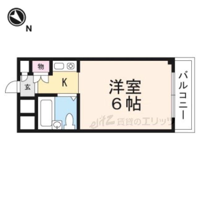 サンシャイン千里丘(1K/1階)の間取り写真