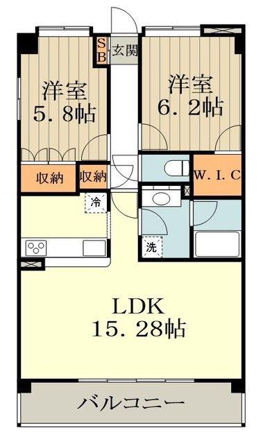 ANESIS KAPPA DUO(2LDK/2階)の間取り写真