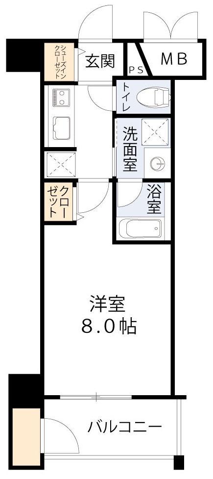 セイワパレス深江橋駅前(1K/3階)の間取り写真