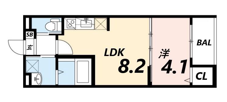 MAISON・DE・HALE(1LDK/3階)の間取り写真