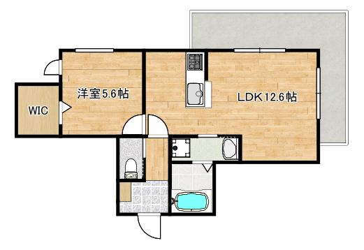 プレアデス多摩川2(1LDK/3階)の間取り写真