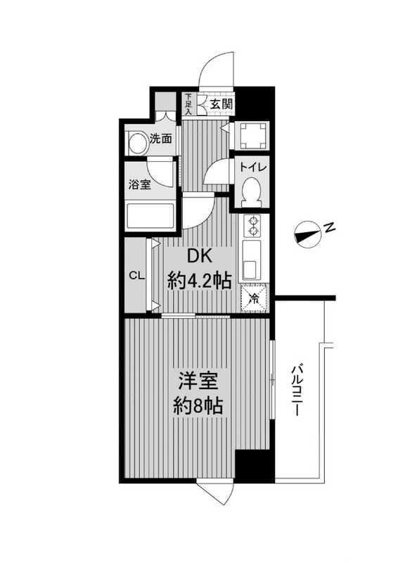 ソルレヴェンテ梅田(1DK/7階)の間取り写真