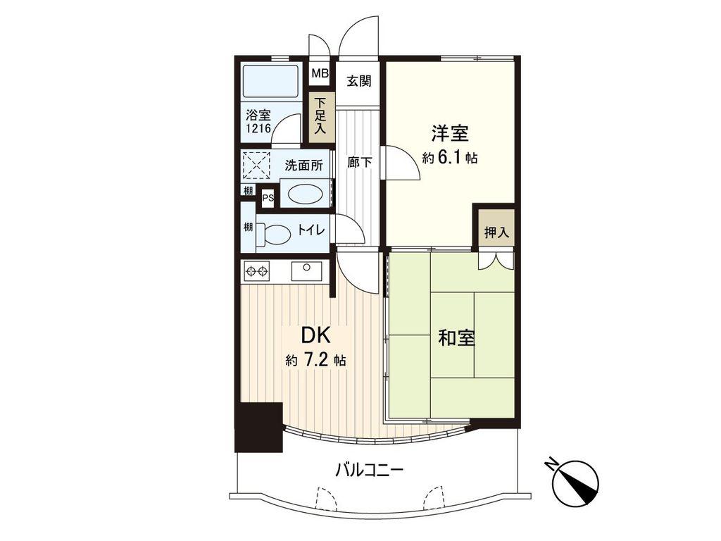 ライオンズマンションマキシム平尾(2DK/2階)の間取り写真