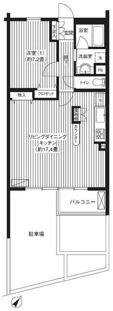 シエールグラン上池台(1LDK/1階)の間取り写真