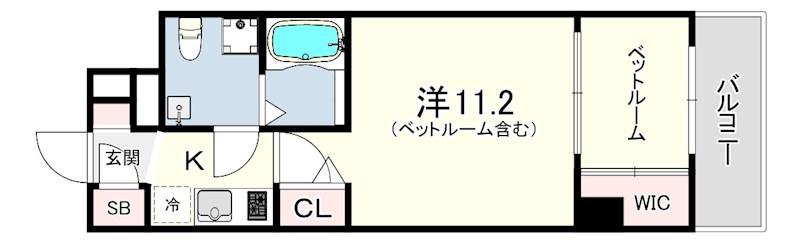 セレニテ甲子園1号棟(1DK/3階)の間取り写真