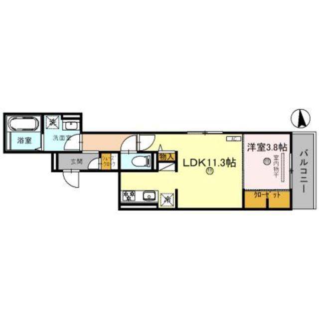 カーサルミノサ王子町(1LDK/2階)の間取り写真
