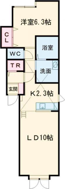 セドナA(1LDK/2階)の間取り写真