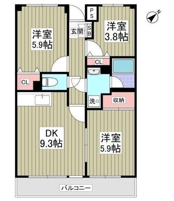 グランパレス小熊(3DK/2階)の間取り写真