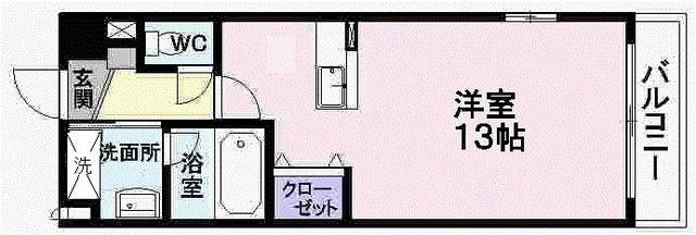 パラディーゾ木の実町(ワンルーム/1階)の間取り写真