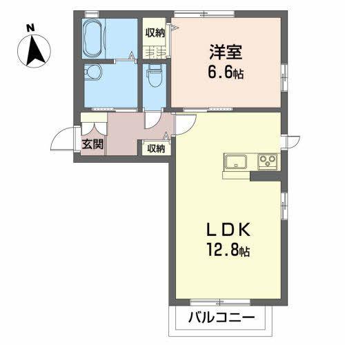 ヴェルデリオ(1LDK/1階)の間取り写真