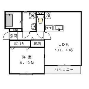 リベラルコート(1LDK/2階)の間取り写真